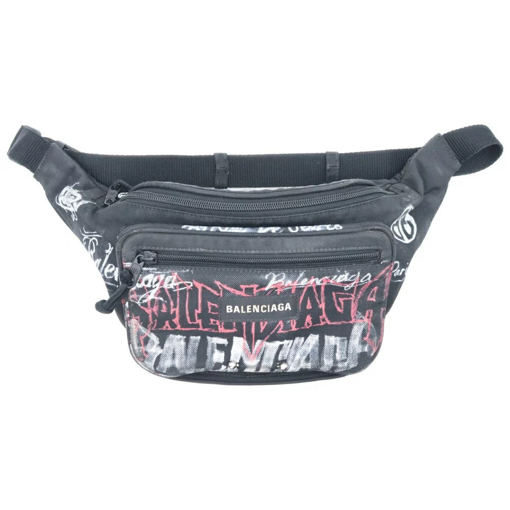 BALENCIAGA EXPLORER DIY METAL ALLOVER Painted Waist Bag Black - Picture 1 of 6